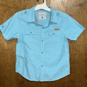 Blue Short Sleeve Button down